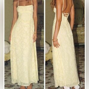 strapless open back dress South of France Maxi Dress | Yellow | Womens main image 1